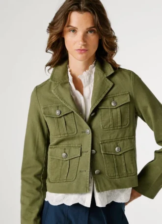 Cropped Fit Twill Jacket