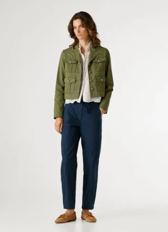 Cropped Fit Twill Jacket