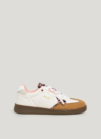 Cupsole Trainers with Animal Print Details