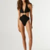 Cut out Ribbed Swimsuit