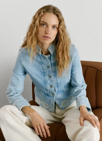 Denim Jacket Ikat Details