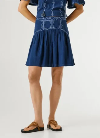Embroidered Detail Mini Skirt