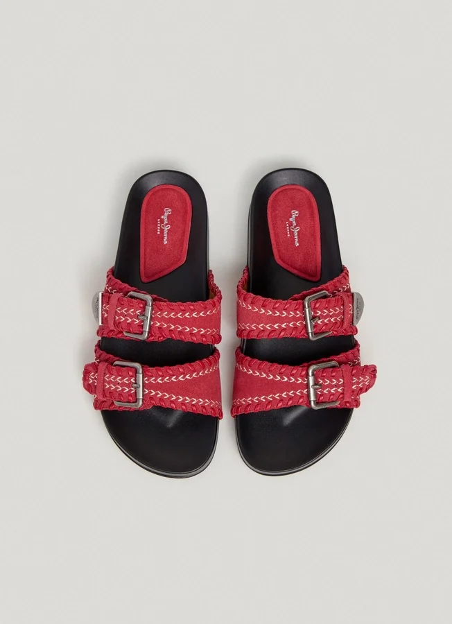 Flat Sandals with Double Buckle Flat Sandals with Double Buckle