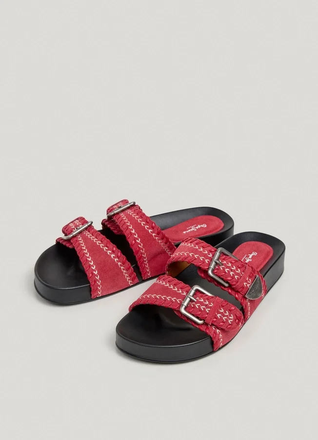 Flat Sandals with Double Buckle Flat Sandals with Double Buckle