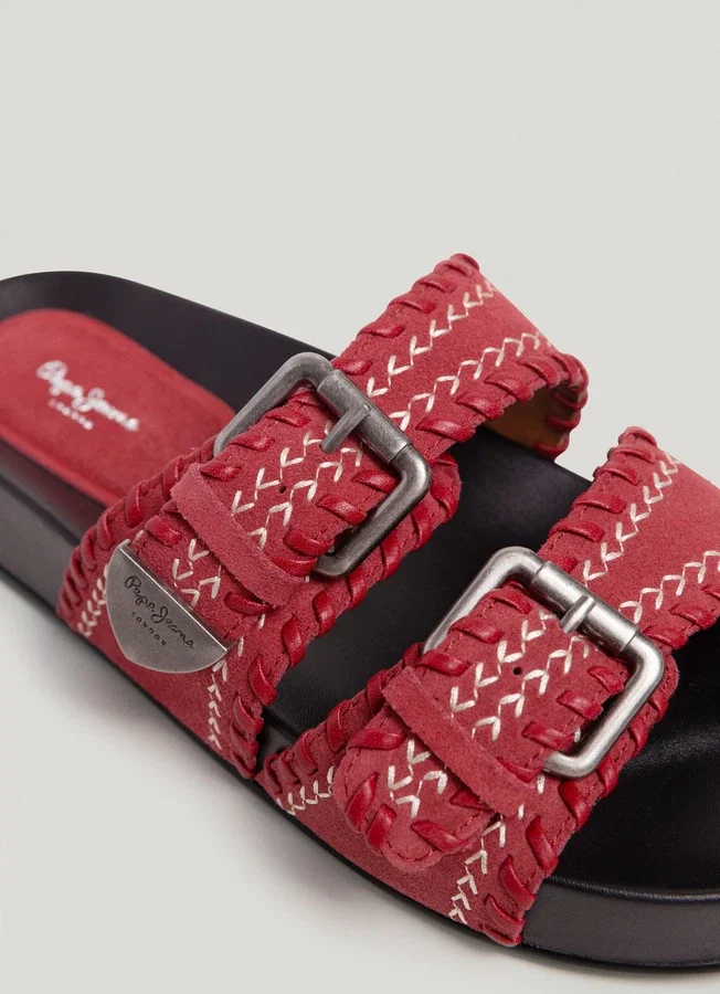 Flat Sandals with Double Buckle Flat Sandals with Double Buckle