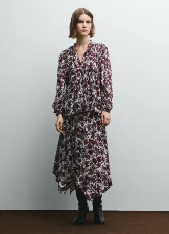 Floral Print Fluid Blouse