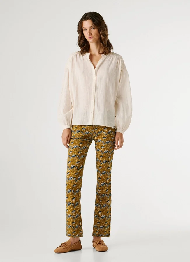 Fluid Mao Collar Blouse Fluid Mao Collar Blouse