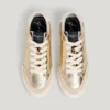 Golden Trainers with Animal Print Details