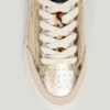 Golden Trainers with Animal Print Details
