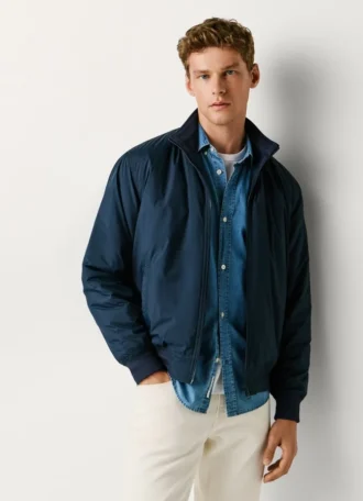 Harrington Jacket with High Neck