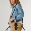 Jute Shoulder Bag with Flap