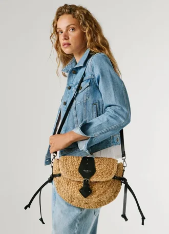 Jute Shoulder Bag with Flap