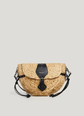 Jute Shoulder Bag with Flap
