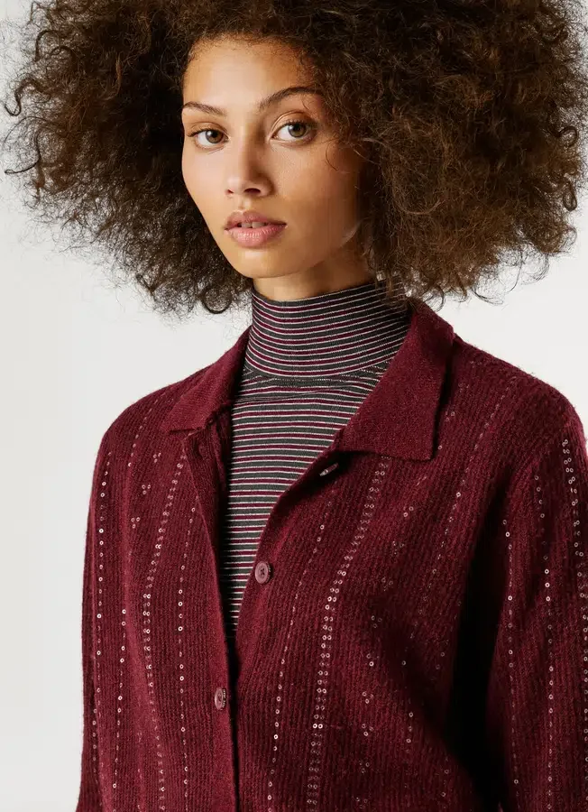 Knit Cardigan with Sequins Knit Cardigan with Sequins