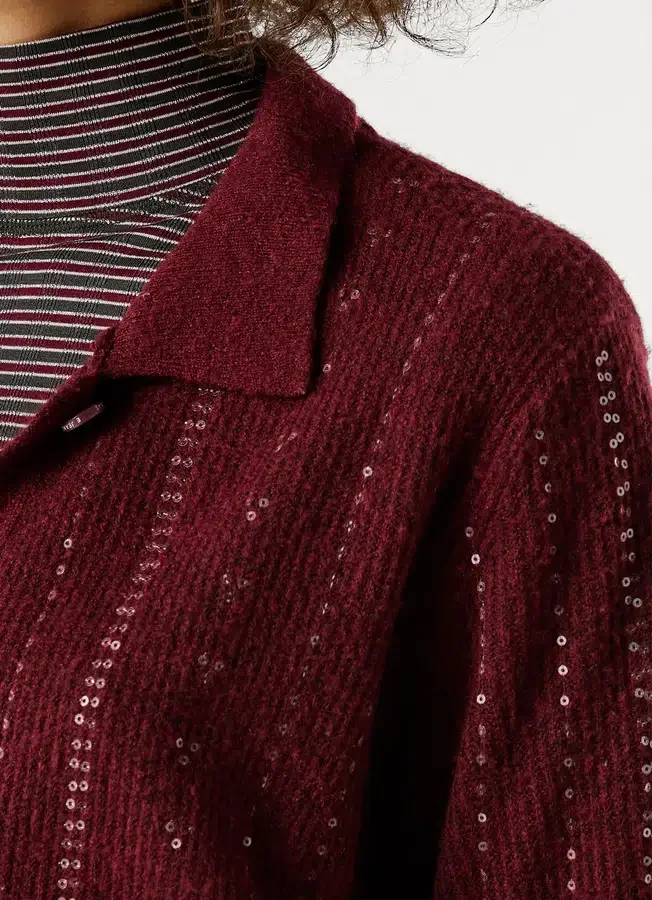 Knit Cardigan with Sequins Knit Cardigan with Sequins