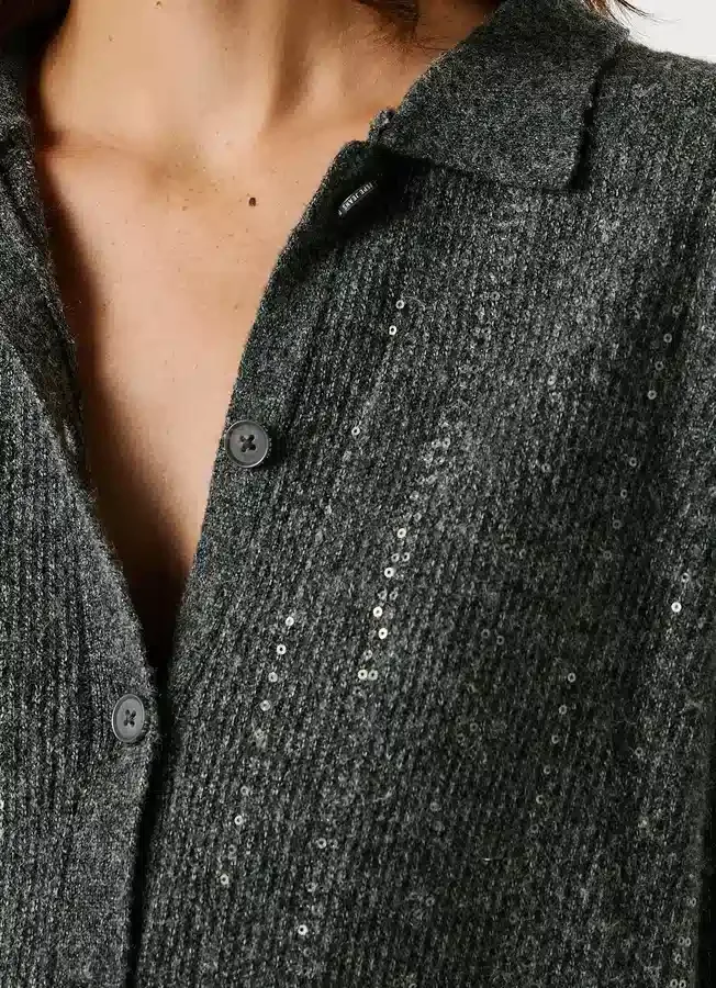 Knit Cardigan with Sequins Knit Cardigan with Sequins