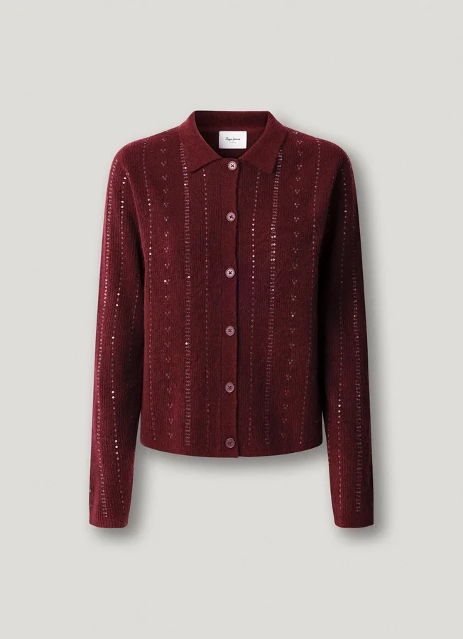 Knit Cardigan with Sequins Knit Cardigan with Sequins