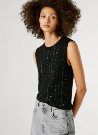 Knit Top with Sequins