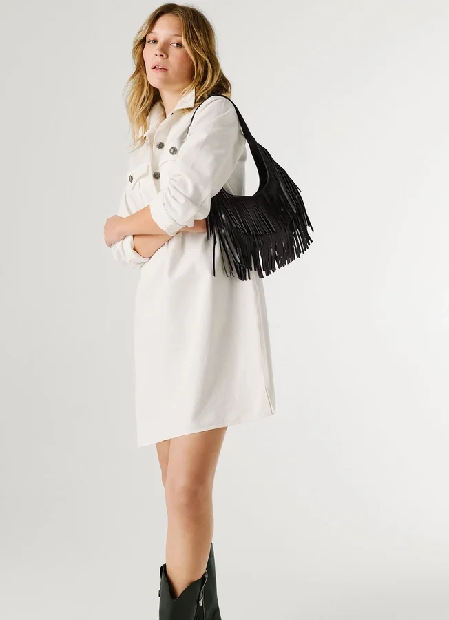 Leather Effect Crescent-Shaped Handbag Leather Effect Crescent-Shaped Handbag