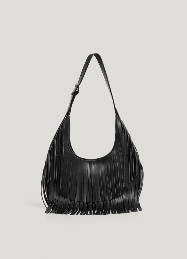 Leather Effect Crescent-Shaped Handbag Leather Effect Crescent-Shaped Handbag