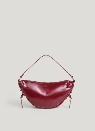 Leather Effect Crescent-Shaped Handbag