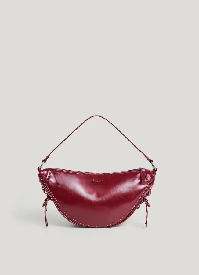 Leather Effect Crescent-Shaped Handbag Leather Effect Crescent-Shaped Handbag