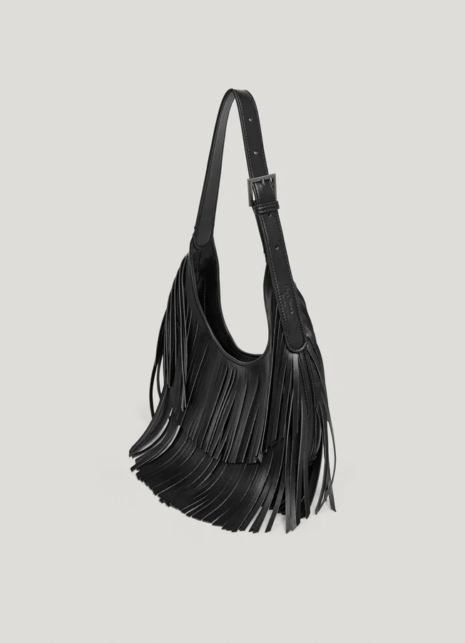 Leather Effect Crescent-Shaped Handbag Leather Effect Crescent-Shaped Handbag
