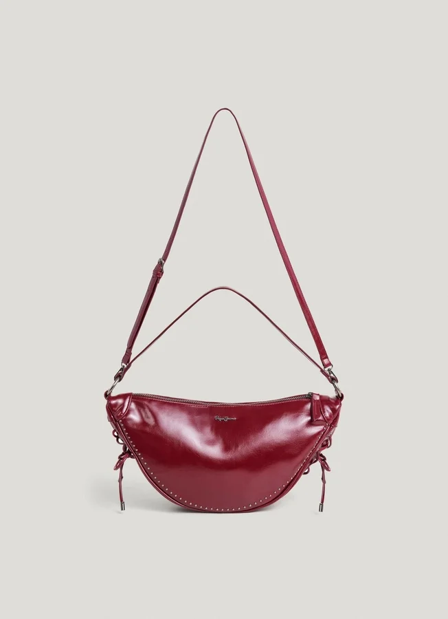 Leather Effect Crescent-Shaped Handbag Leather Effect Crescent-Shaped Handbag