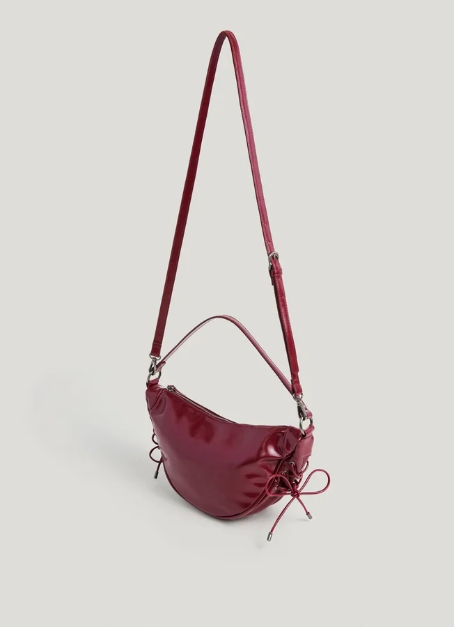 Leather Effect Crescent-Shaped Handbag Leather Effect Crescent-Shaped Handbag