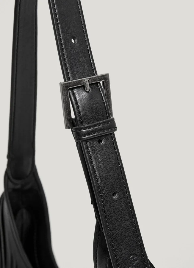 Leather Effect Crescent-Shaped Handbag Leather Effect Crescent-Shaped Handbag