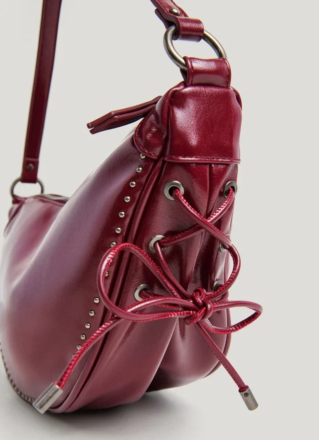 Leather Effect Crescent-Shaped Handbag Leather Effect Crescent-Shaped Handbag