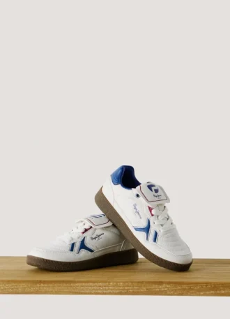 Leather Effect Cupsole Sneakers