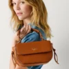 Leather Effect Shoulder Bag with Flap