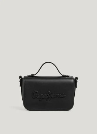 Leather Effect Shoulder Bag with Flap