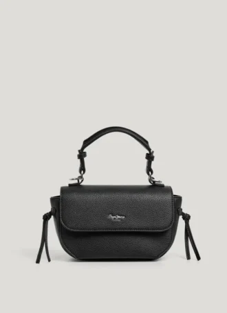 Leather Effect Shoulder Bag with Flap