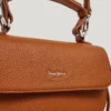 Leather Effect Shoulder Bag with Flap