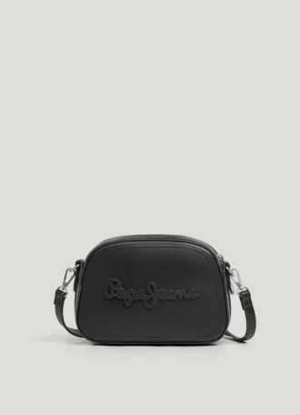 Leather Effect Shoulder Bag with Logo