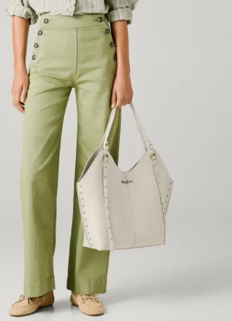 Leather Effect Tote Bag with Studs