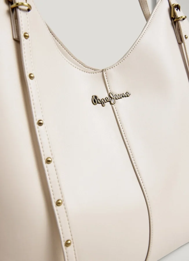 Leather Effect Tote Bag with Studs Leather Effect Tote Bag with Studs