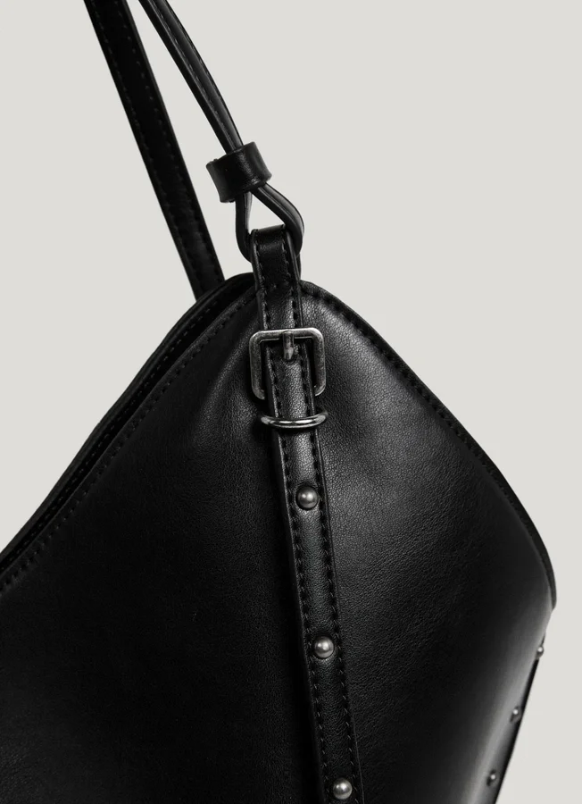 Leather Effect Tote Bag with Studs Leather Effect Tote Bag with Studs