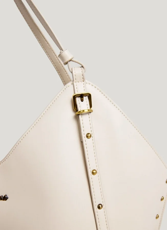 Leather Effect Tote Bag with Studs Leather Effect Tote Bag with Studs