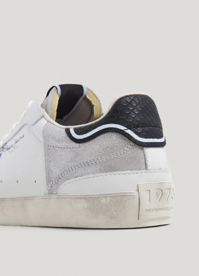 Leather Trainers with Glitter Details Leather Trainers with Glitter Details