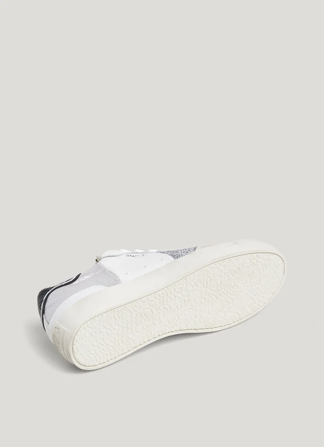 Leather Trainers with Glitter Details Leather Trainers with Glitter Details