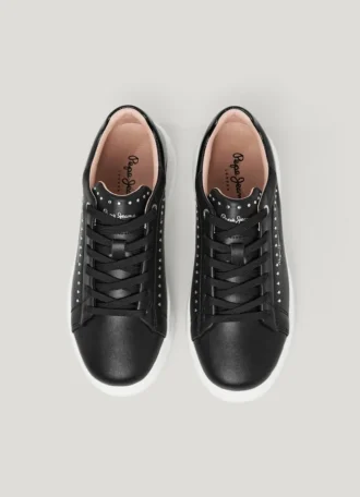 Leather Trainers with Studs
