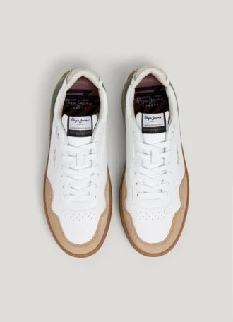 Leather Trainers with Suede Details