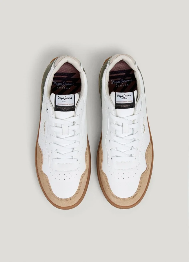 Leather Trainers with Suede Details Leather Trainers with Suede Details