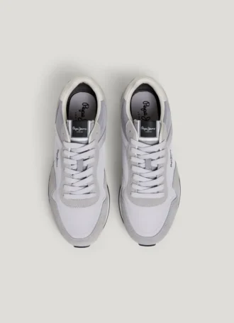 Leather Trainers with Suede Details