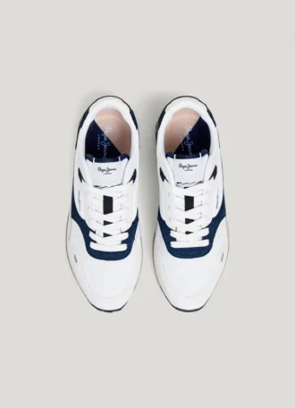 Leather Trainers with Suede Details