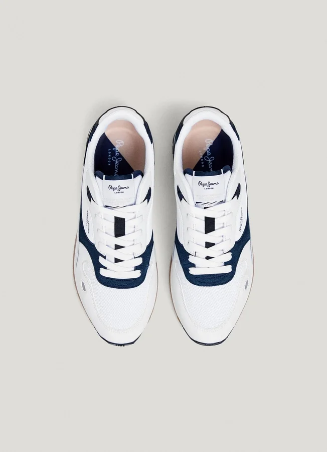 Leather Trainers with Suede Details Leather Trainers with Suede Details