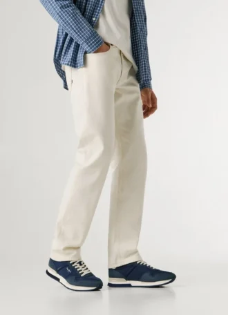 Leather Trainers with Suede Details